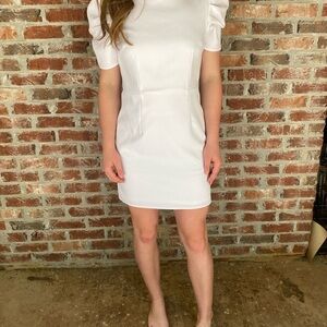 TCEC White Puff Sleeve Dress Size Medium.  CSW125P1.